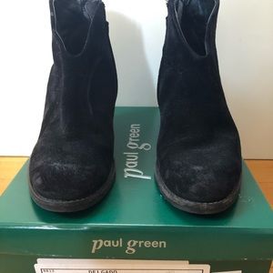 Paul Green black suede Delgado boots in box